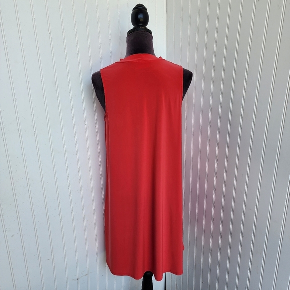 Nick & Nash Red Sleeveless Knee Length Dress Women’s Stretch High Neck Sz L - Picture 5 of 10
